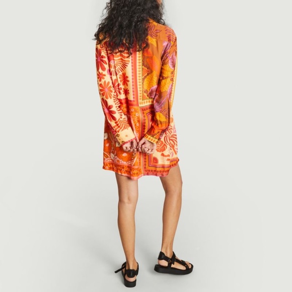 FARM RIO Forest Mixed Scarves Chemise Shirt Dress - Picture 3 of 9